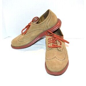 Suede Bucks for Ladies Vintage Natural with Red Sole